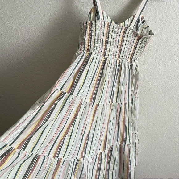 NWT Lucky Brand Women's Striped Corset Maxi Stripes Cotton Linen Dress Size M - Picture 10 of 12